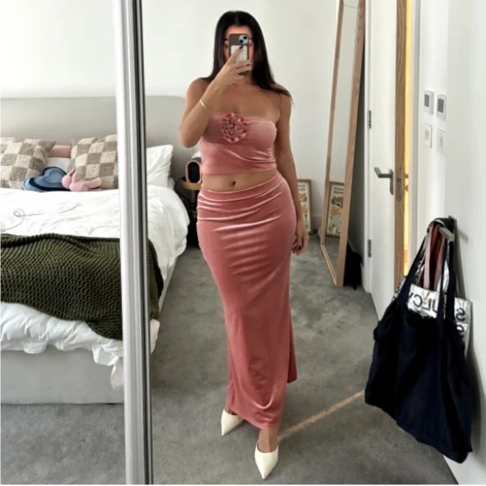 Reformation Adalynn Velvet Two Piece Set